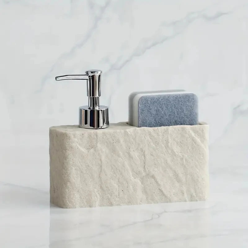 Soap Dispenser with Sponge Holder for an Organized Kitchen & Bathroom