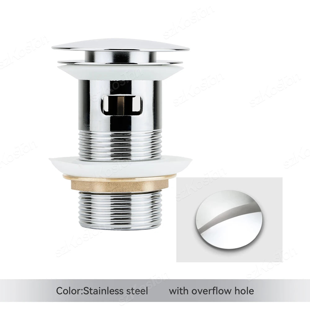 Brass Pop-Up Sink Drain