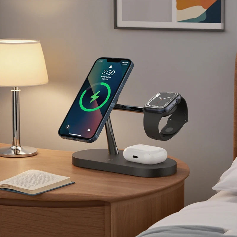 3 in 1 Wireless Charger Stand for iPhone, Apple Watch & AirPods