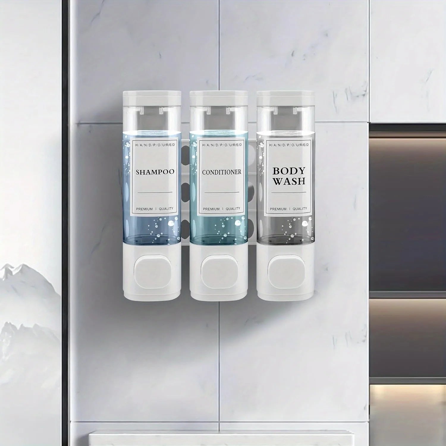 3-in-1 Wall Mounted Soap, Shampoo & Shower Gel Dispenser