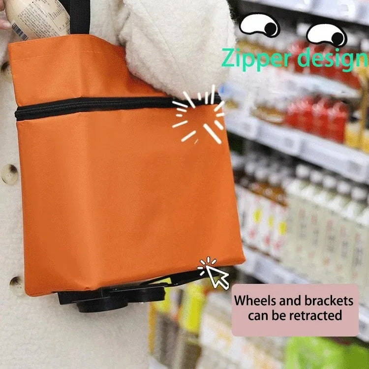 Foldable Shopping Trolley Bag with Wheels