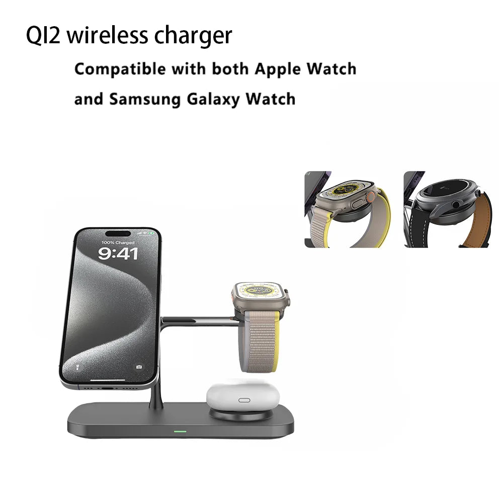 3 in 1 Wireless Charger Stand for iPhone, Apple Watch & AirPods
