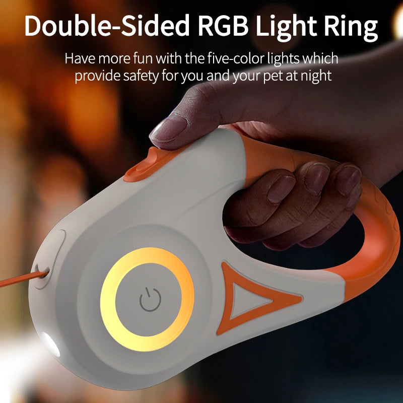 5M Retractable Dog Leash with LED Light