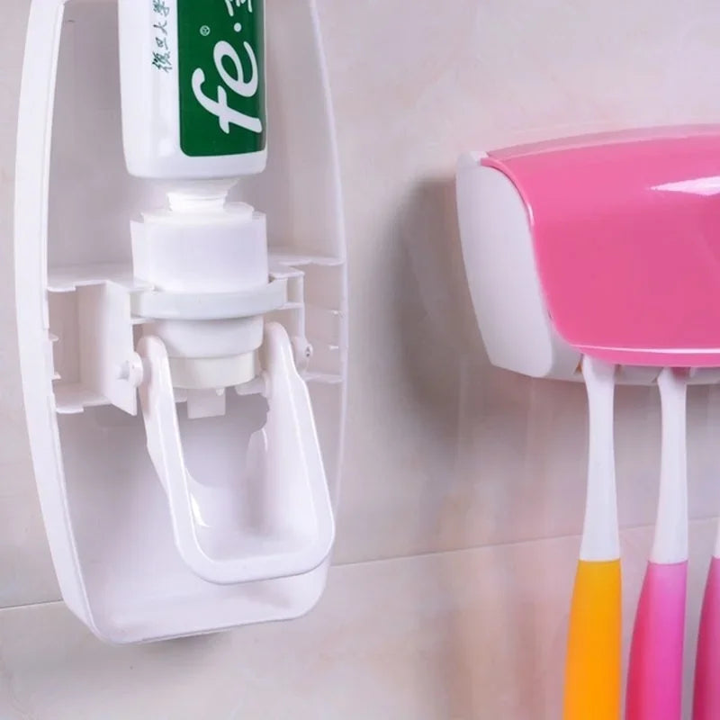 Automatic Toothpaste Dispenser & Toothbrush Holder
