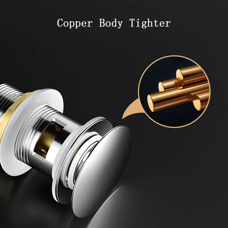 Brass Pop-Up Sink Drain