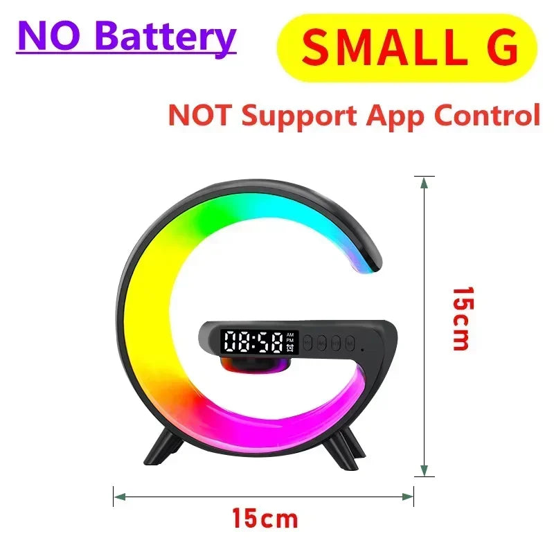 Wireless Charging Stand with Bluetooth Speaker & RGB Night Light