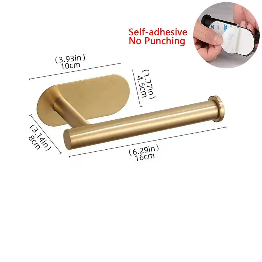 Black Gold Toilet Paper Holder with Shelf