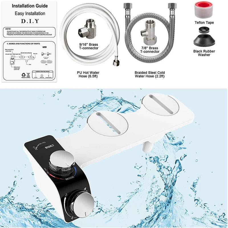 Non-Electric Bidet Toilet Seat Attachment