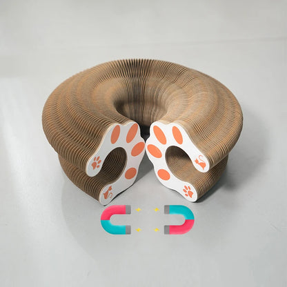 Round Corrugated Cat Scratcher Bowl with Ball Track | Claw Grinding Toy