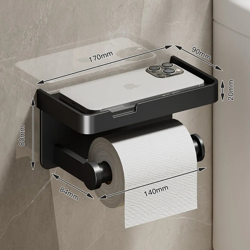 Toilet Paper Holder with Shelf