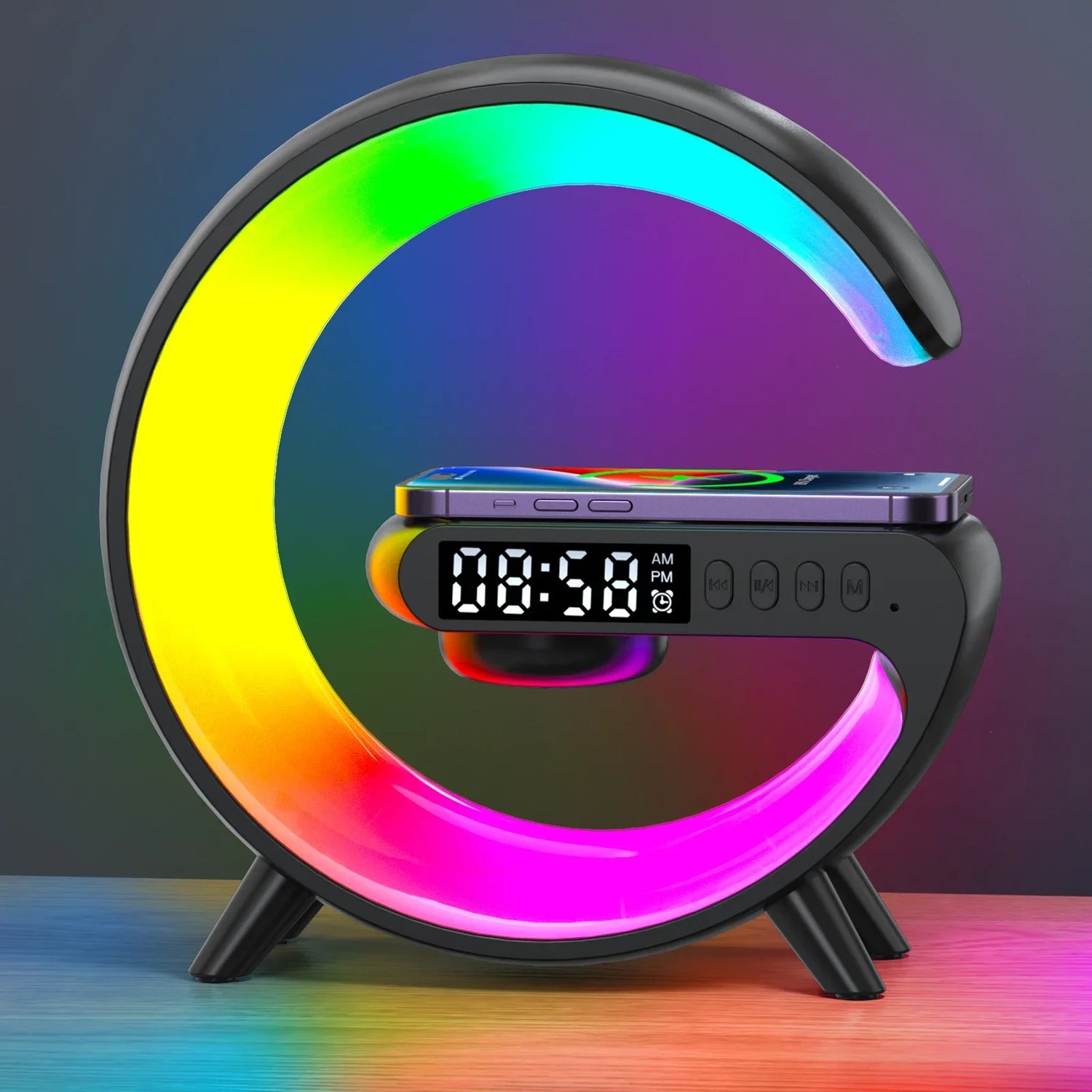 3-in-1 Wireless Charger with Speaker &amp; RGB Light