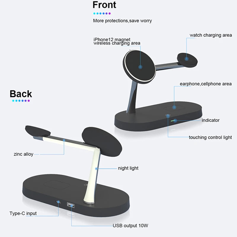 3 in 1 Wireless Charger Stand for iPhone, Apple Watch &amp; AirPods