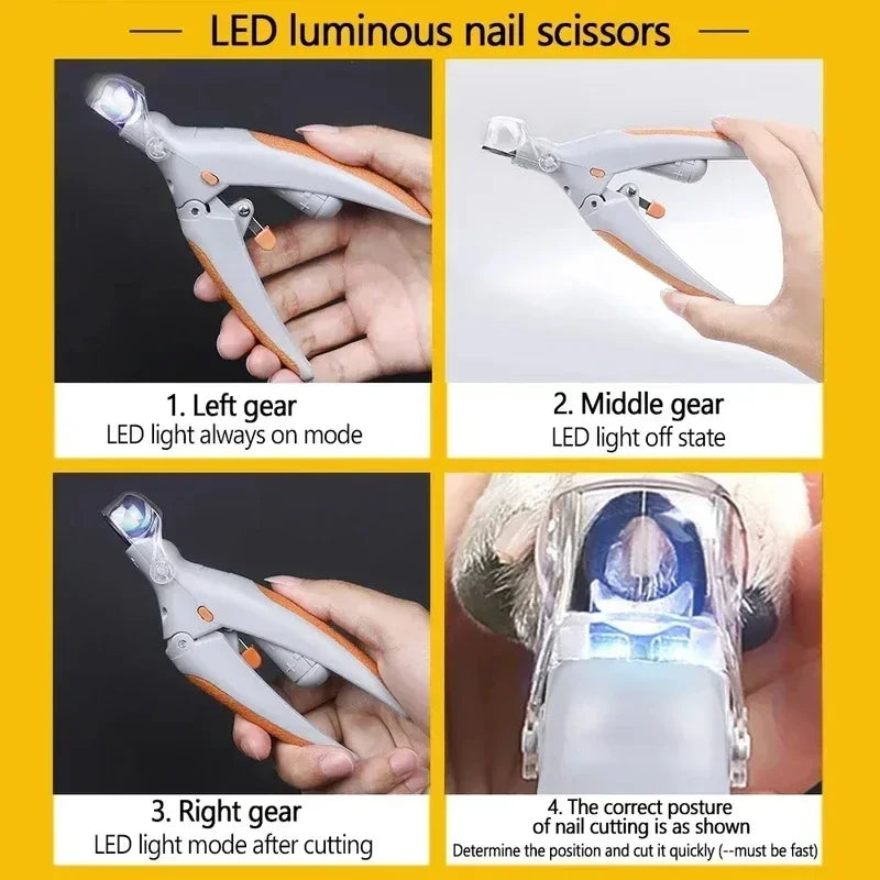 LED Pet Nail Clippers Safe &amp; Precise Trimming for Cats &amp; Dogs