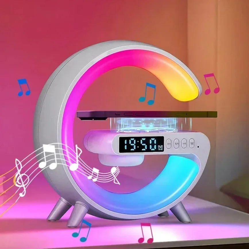 Wireless Charging Stand with Bluetooth Speaker &amp; RGB Night Light