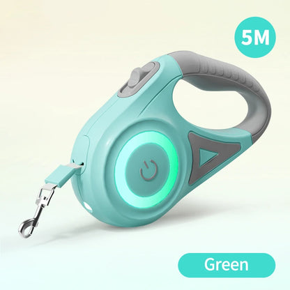 5M Retractable Dog Leash with LED Light, 35 kg
