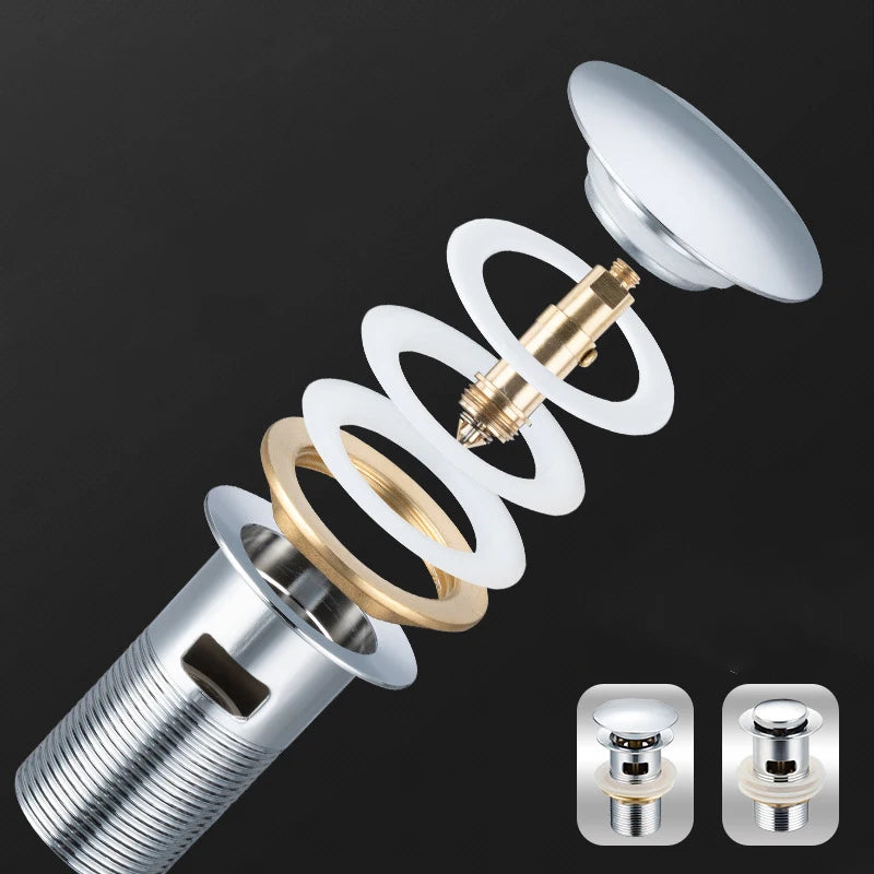 Brass Pop-Up Sink Drain
