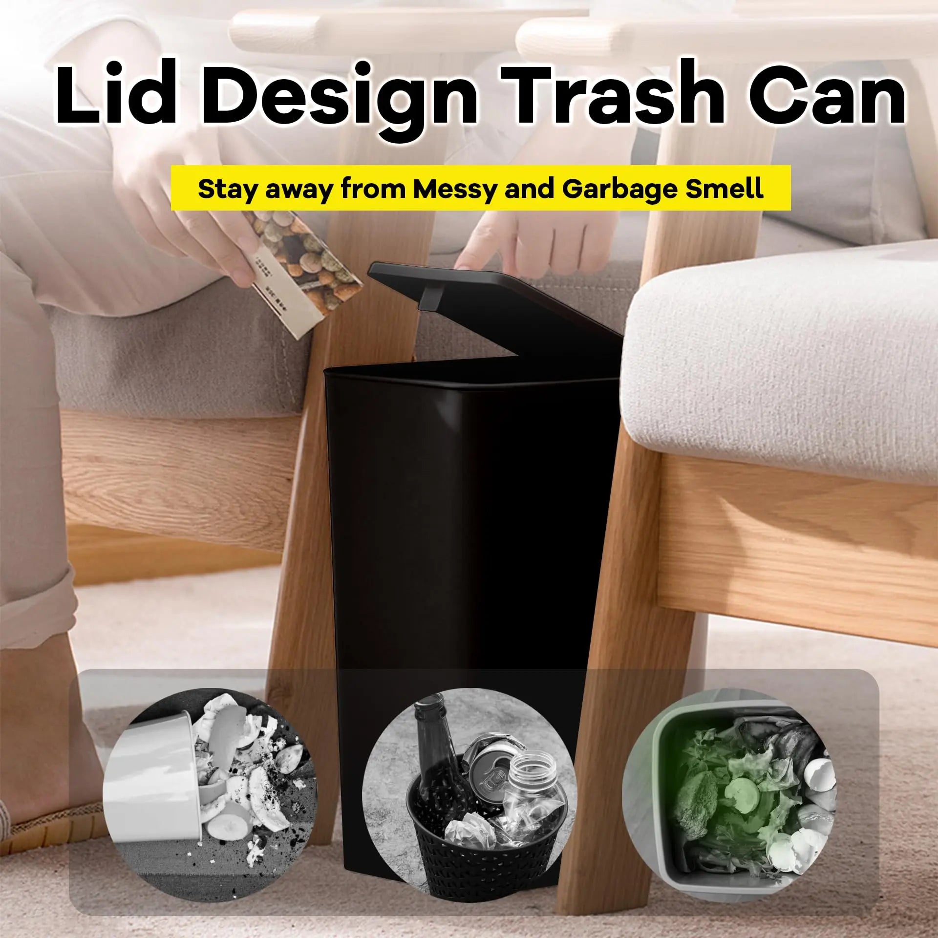 10L Bathroom Trash Can