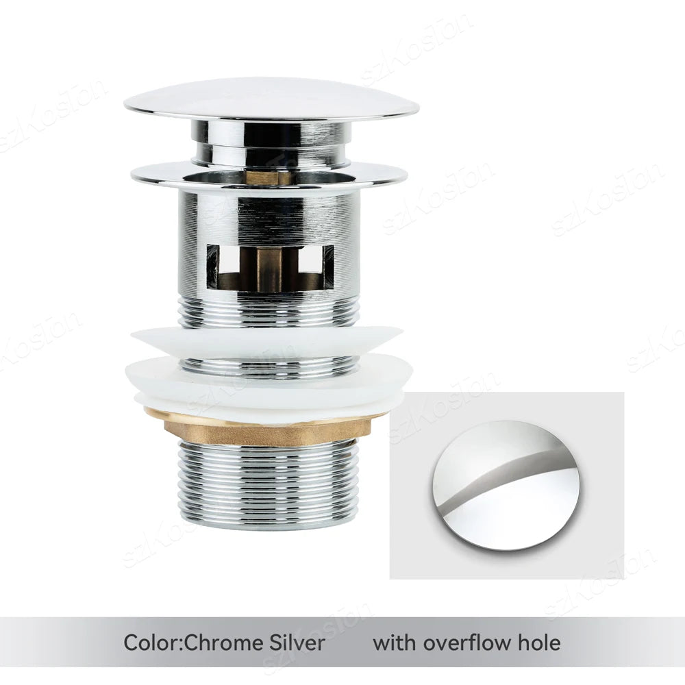 Brass Pop-Up Sink Drain