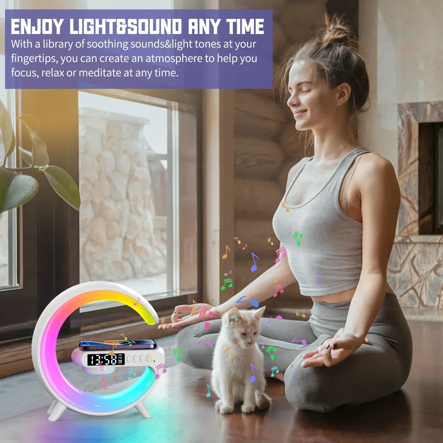 3-in-1 Wireless Charger with Speaker &amp; RGB Light