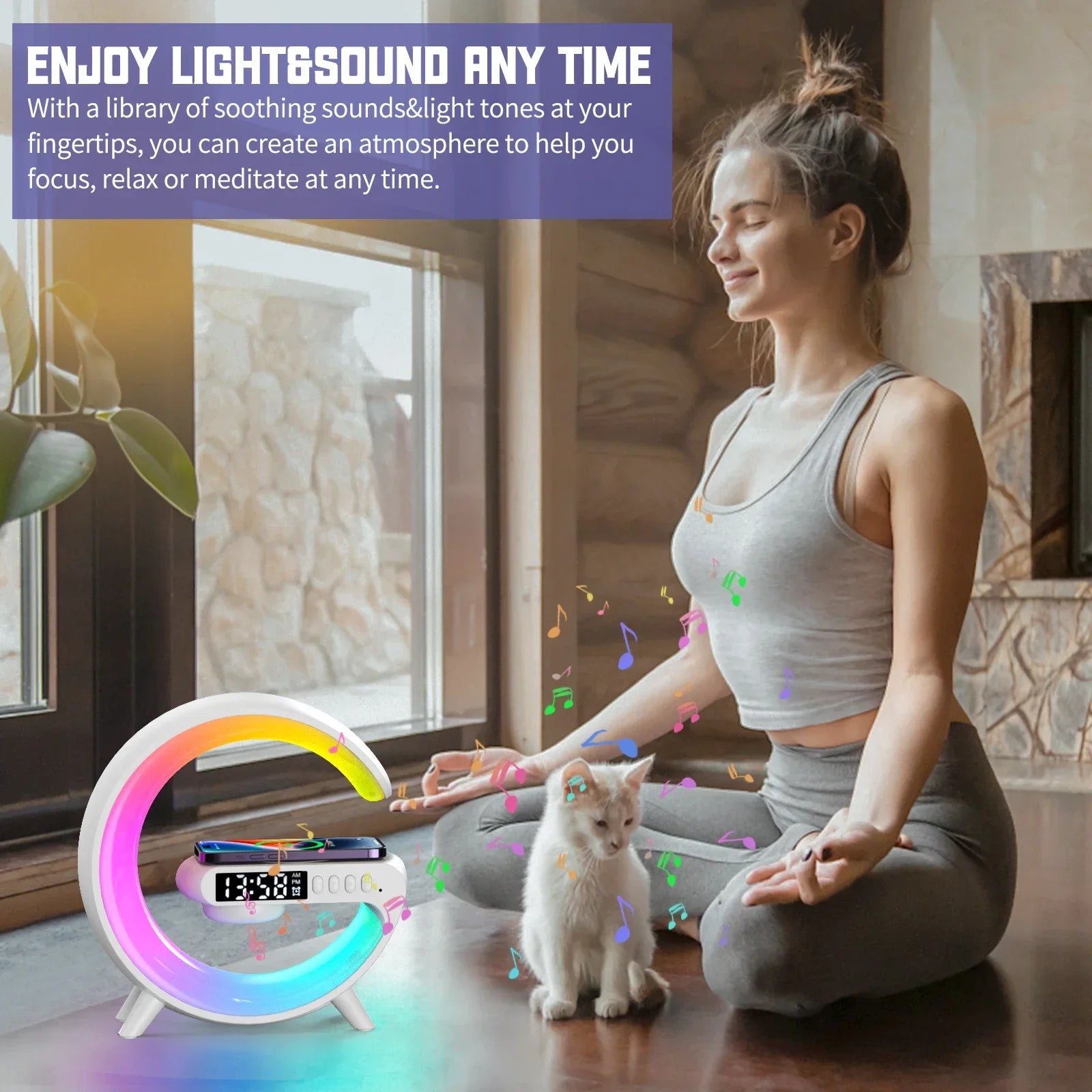 3-in-1 Wireless Charger with Speaker &amp; RGB Light