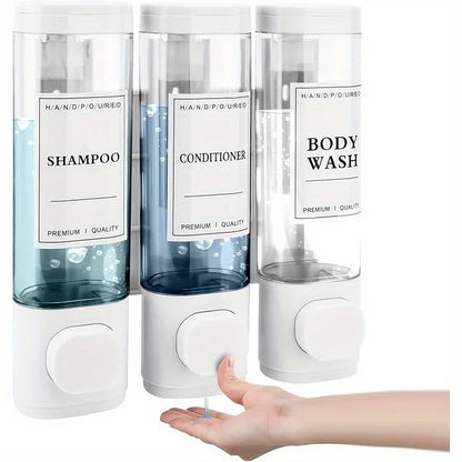 3-in-1 Wall Mounted Soap, Shampoo &amp; Shower Gel Dispenser