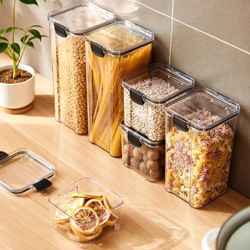 Airtight Storage Jar – Moisture-Proof Plastic Container for Grains, Pasta &amp; Seasonings