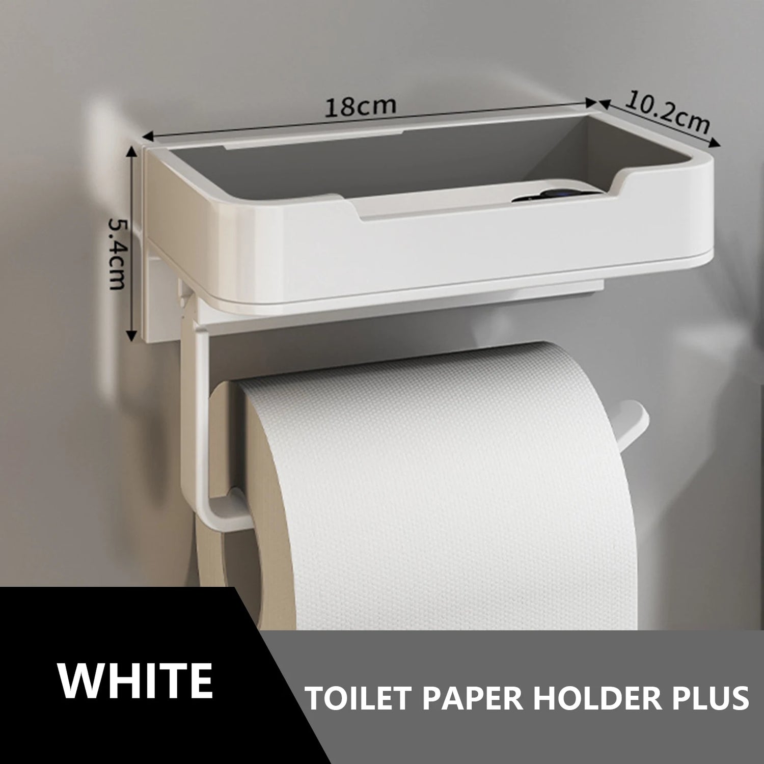Aluminum Toilet Paper Holder with Shelf