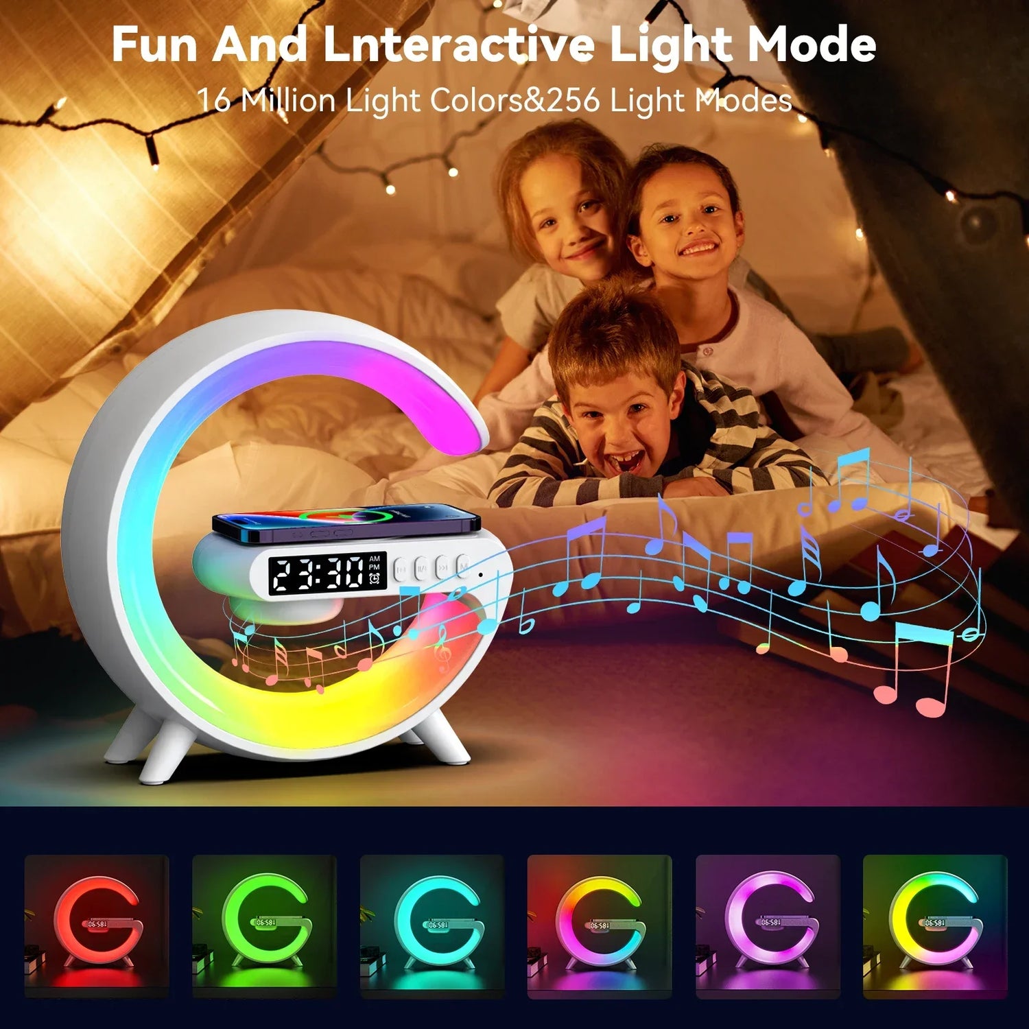 3-in-1 Wireless Charger with Speaker &amp; RGB Light