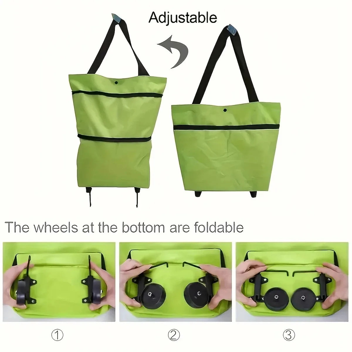 Foldable Shopping Trolley Bag with Wheels