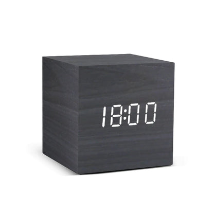 Modern Wooden LED Alarm Clock for Desk &amp; Bedroom
