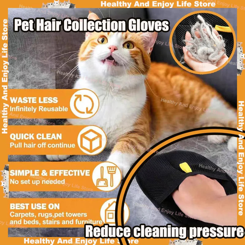 Pet Hair Cleaning Glove - Double-Sided Multifunctional Tool