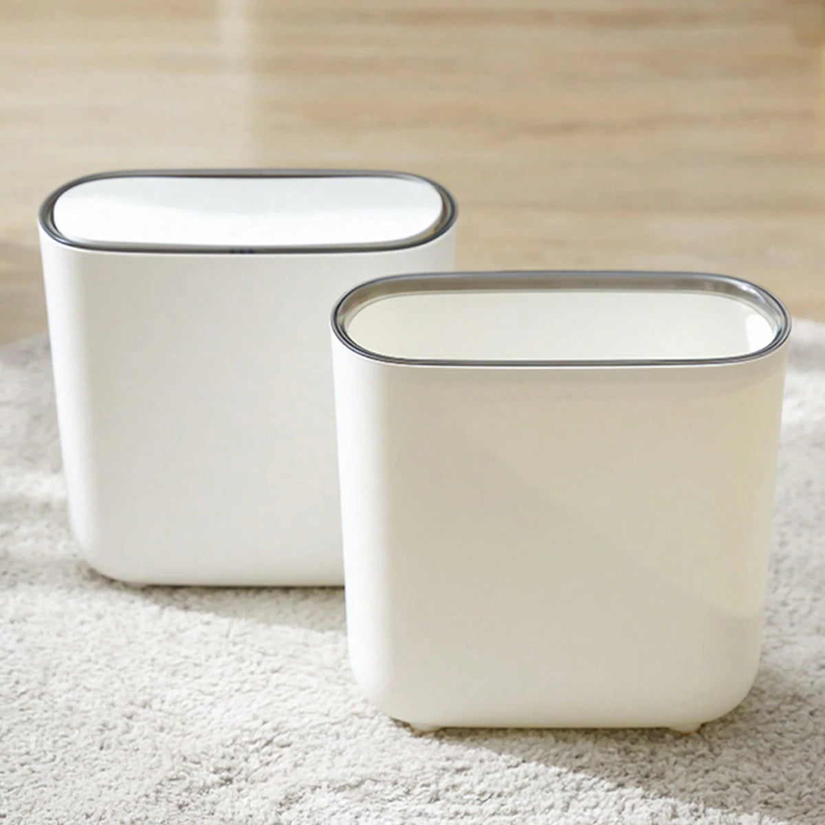 Narrow Press Lid Trash Can