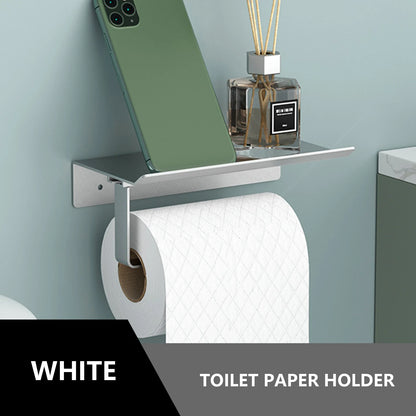 Aluminum Toilet Paper Holder with Shelf