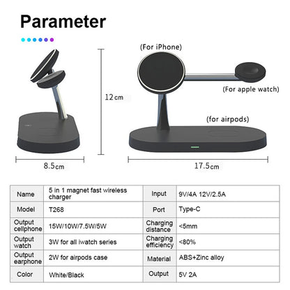 3 in 1 Wireless Charger Stand for iPhone, Apple Watch &amp; AirPods