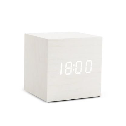 Modern Wooden LED Alarm Clock for Desk &amp; Bedroom
