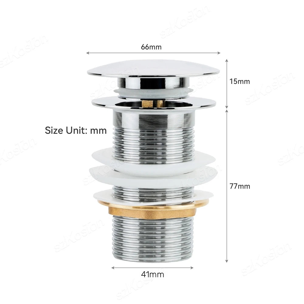 Brass Pop-Up Sink Drain