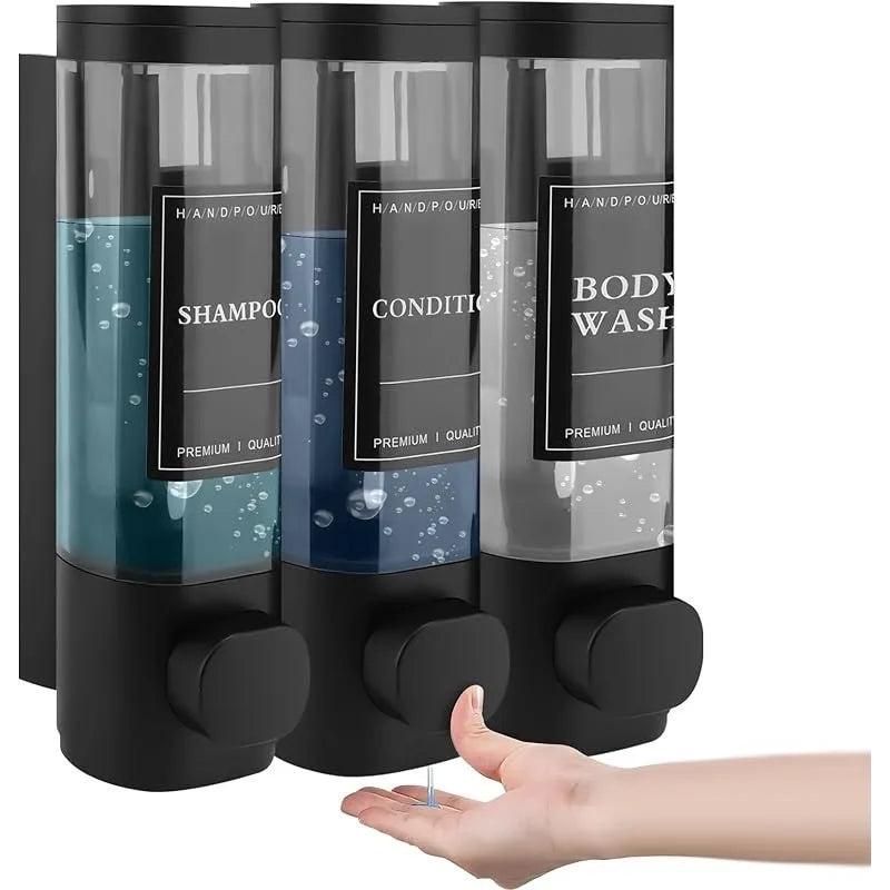 3-in-1 Wall Mounted Soap, Shampoo &amp; Shower Gel Dispenser