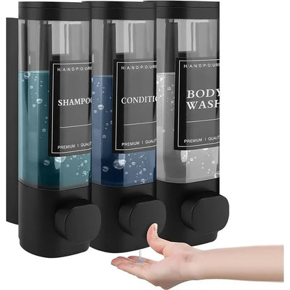 3-in-1 Wall Mounted Soap, Shampoo &amp; Shower Gel Dispenser