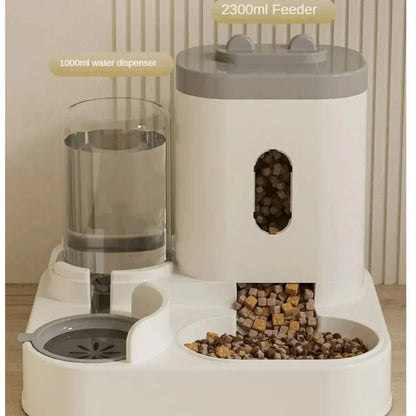 Automatic Gravity Pet Feeder &amp; Water Dispenser, 2L