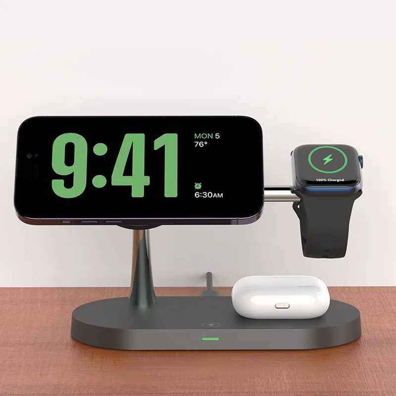 3 in 1 Wireless Charger Stand for iPhone, Apple Watch &amp; AirPods