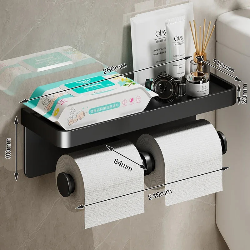 Toilet Paper Holder with Shelf