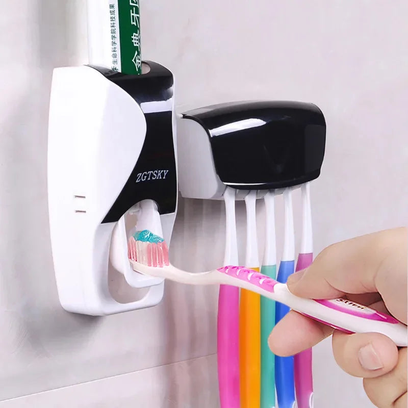 Automatic Toothpaste Dispenser &amp; Toothbrush Holder