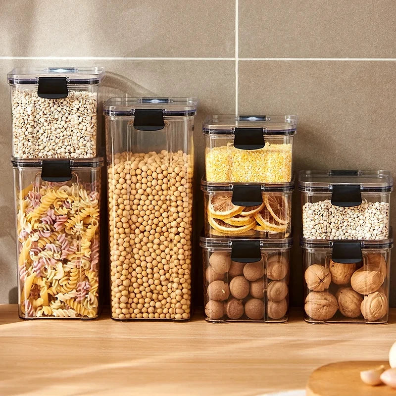 Airtight Storage Jar – Moisture-Proof Plastic Container for Grains, Pasta & Seasonings